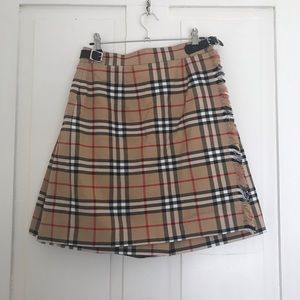 Pleaded Nova check skirt / skort